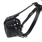 Genuine Leather anti bite mouth dog muzzle for Large Dog Rottweiler