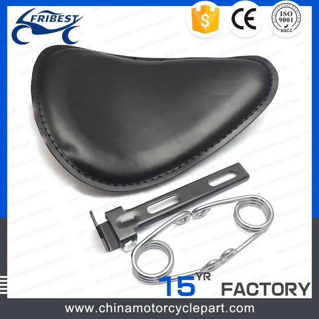 FHADA295 3" Leather Motorcycle Sportster Chopper Bobber Custom SOLO Spring Bracket Seat for harley