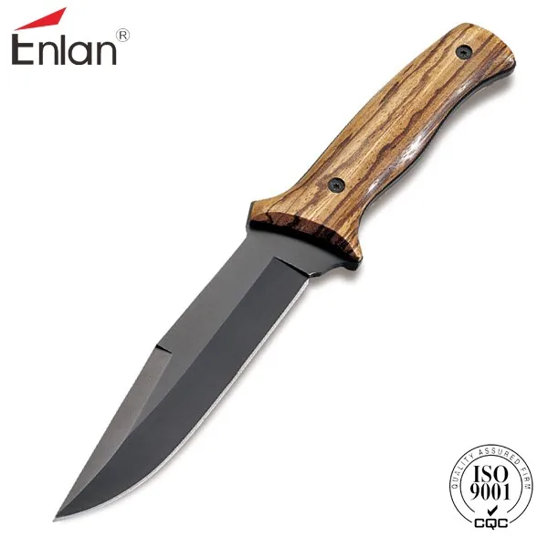 enlan 10 inch a05zwb zebra wood handle hunting knife for outdoor