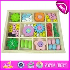 Hot Sale DIY Kids wooden toy game beads,Colorful Loose Toy Wood Beads,Kids Wooden string Beads Education Toy W11E018