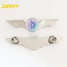 China Manufacturer Sliver Plated Zinc Alloy Metal Custom Logo Airline Pilot Wings Pin