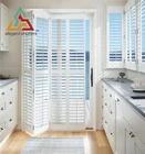 louver hidden rod white pvc window plantation shutters from China