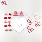 Novelty Stationery Set Heart Shaped Metal Bulldog Paper Clip Cork Board Map Tack Push Pin