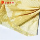 Comfortable Polyester Yellow Pleated Pure Silk Satin Georgette Fabric