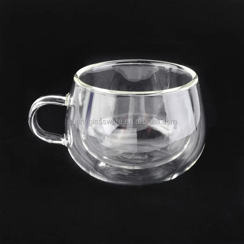 146ml double wall borosilicate glass mug for tea