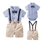 Baby Clothing Sets Newborn Baby Boy Clothes 2PCS Sets Bow Ties Shirts And Suspenders Pants