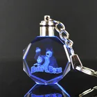 Wholesale crystal beaded animal 3d laser crystal keychain