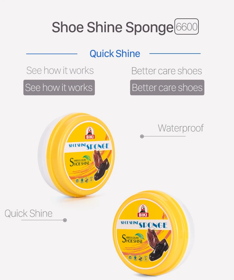 Round and Double Sides Shoe Shine Sponge 6600 - China Shoe Shine