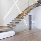 Interior Invisible Stringer Floating Stairs with 40mm Oak Wood Tread