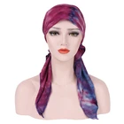 Promotion Tie-Dye Color Printing Cotton Scarf Women Hijab Cap Muslim