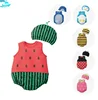RO074 Hot Sale Fruit Print Rompers Baby Infant Cute Romper With Hat