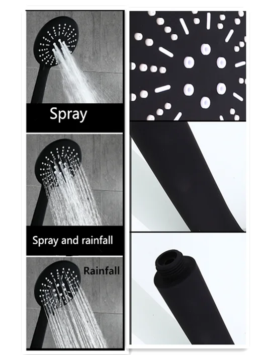 Round multi function hand held shower set with Storage Rack