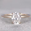 6x8mm Genuine Rose gold Forever one oval Moissanite wedding Ring for lovers