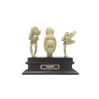 Animal Craft Ivory Look Resin Traditional Indian Three Monkey Gods Set Desktop Gift