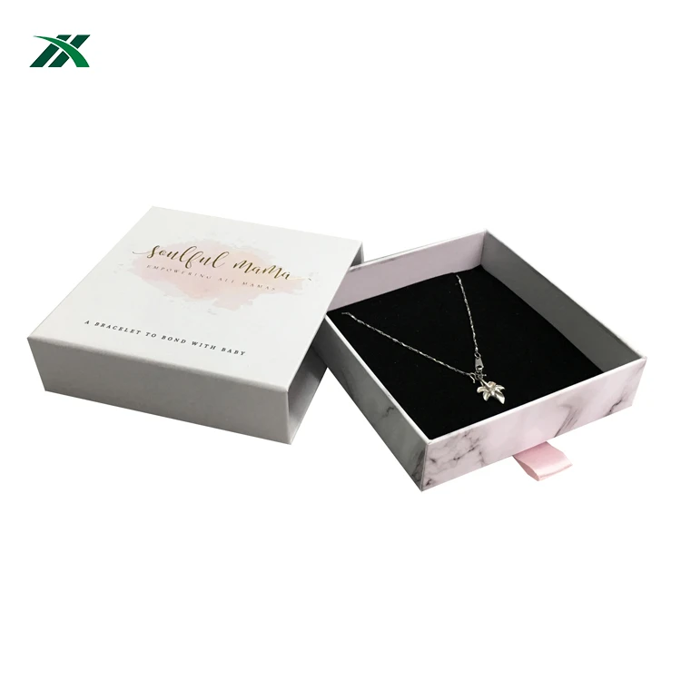 for necklace packaging,luxury printed white jewellery box for