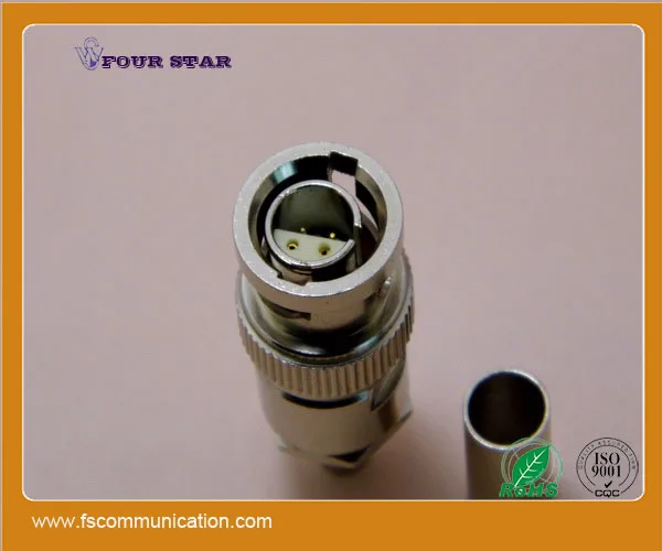 Multi Core Coaxial Cable Bnc 4 Pins Male Female Crimp Bq Connector