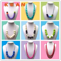 Chew Beads Nursing Necklace Teething Wood