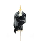 Striped Warm Silk Cashmere Scarves Shawls