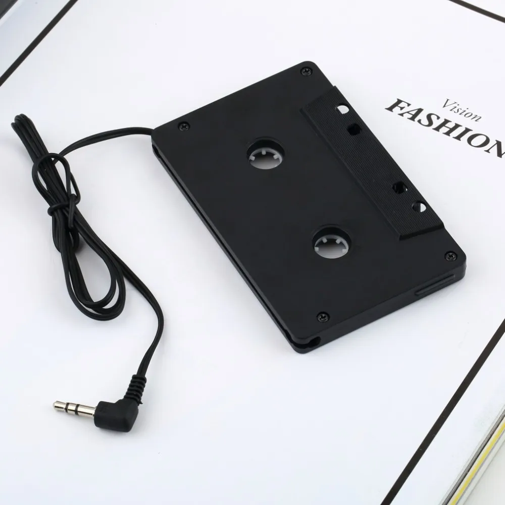 Car Cassette Tape Adapter Converter 3.5mm Jack Plug Cassette Adapter for Radio MP3   4 4S iPod Touch Nano CD MD Black