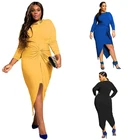 Plus size women blouse long sleeves casual t-shirt dress for lady summer