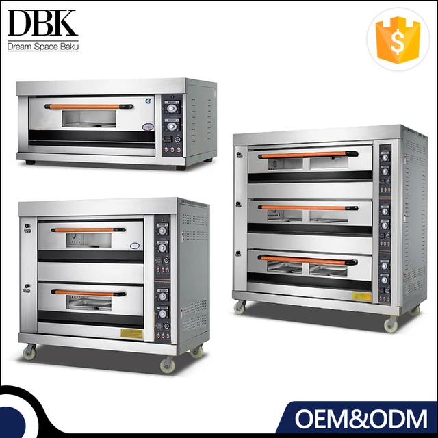 Bakery Equipment Commercial Triple Layers Gas Stainless Steel pastry baking oven With Timer
