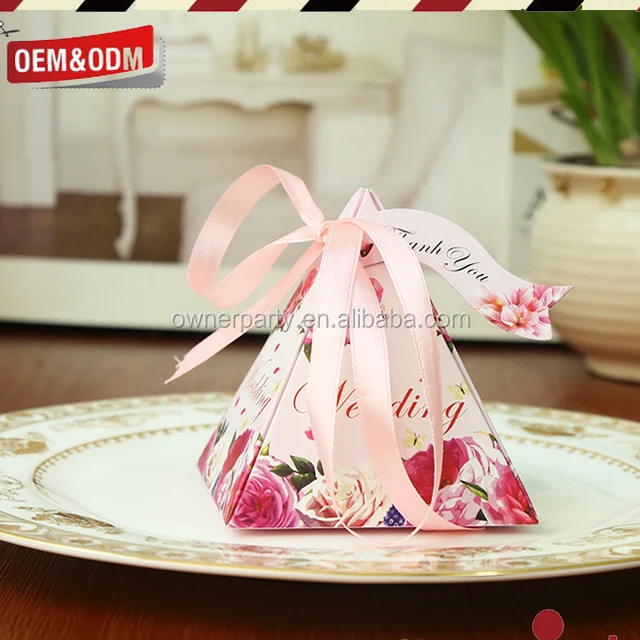 pattern favor candy box gift box with ribbon diy wedding party