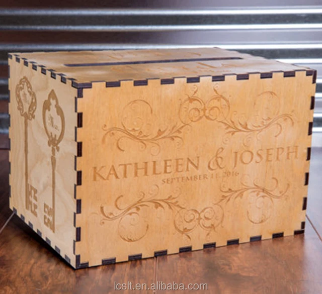 wholesale new engraved keepsake wedding gift card box