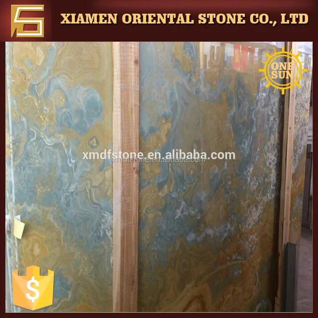 golden blue onyx yellow marble for counter top wash basin