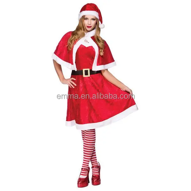 adult girl little miss santa claus outfit fancy dress costume