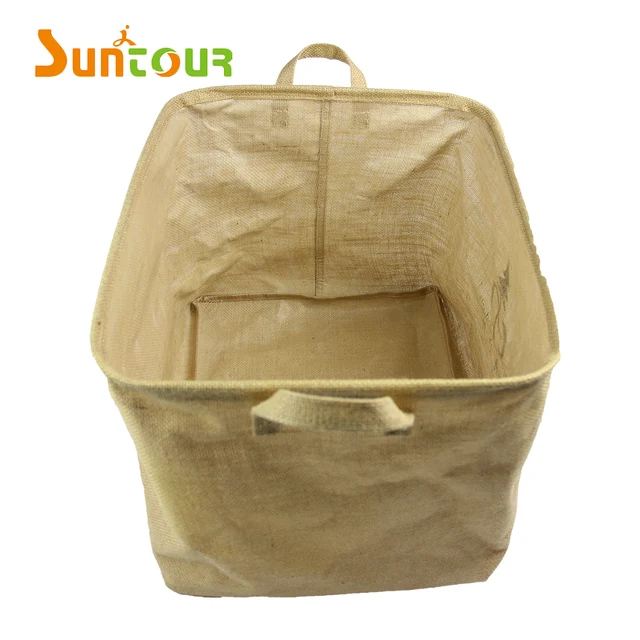small gift jute bag with handles jute burlap bag high quality