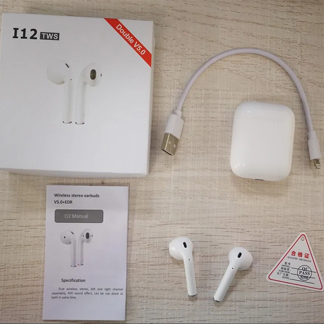 I12 Black Earphone Box Bluetooth Earphone Battery Blootooth Headphones Binaural Microphone - ANKUX.COM