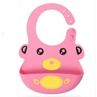 Waterproof silicone bib easily wipe clean comfortable soft baby bibs with pocket