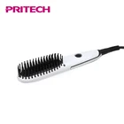 PRITECH Portable Lightweight Electric Mini Ceramic Hair Straightener Brush For Healthy Silky Hair