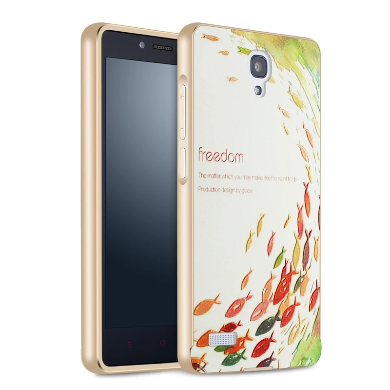 Xiaomi Redmi Note case, Three-dimensional Relief PC+Aviation aluminum alloy Xiaomi Hongmi Note cover with free shipping