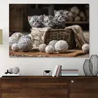 kids canvas painting set wall painting animal cats cartoon pictures for kids print
