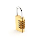 4-Digit Code Lock Brass Combination Password Padlock Square Type Plated Iron Padlock