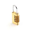 4-Digit Code Lock Brass Combination Password Padlock Square Type Plated Iron Padlock