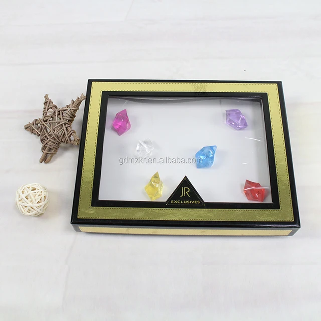 customized transparent window box paper packaging gift box