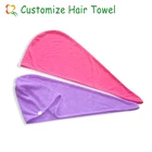 Plain Dyed Towel Plain Wrap Towels 80% Polyester 20% Polyamide Wholesale Plain Dyed Hair Drying Wrap Towel