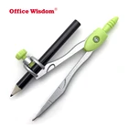 Metal type long folding divider school drawing mathematical bow student compass