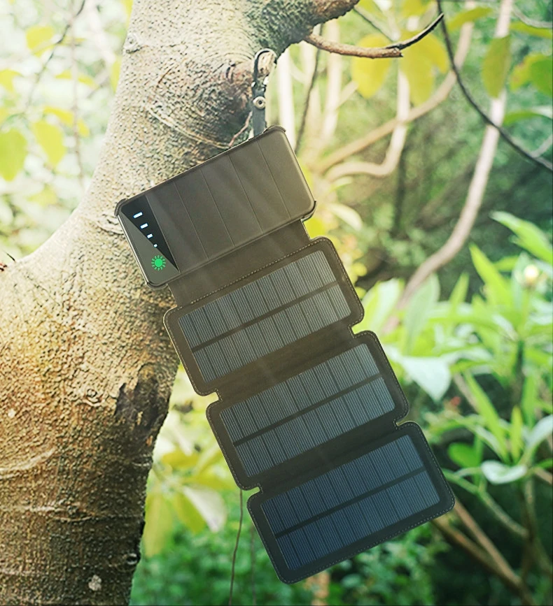Fashion 10000mAh Solar Power Bank with LCD Ultra Thin External Solar Panel Powerbank for All Mobile Phone for Outdoors - ANKUX.COM