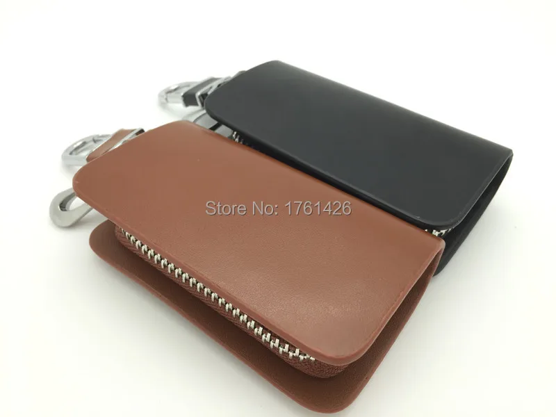 Automotive Car Logo Leather Car Key Case Cover Bag Keychain Ring Holder Key Bag Key Wallet for VW Polo Sedan Golf Bora Touran