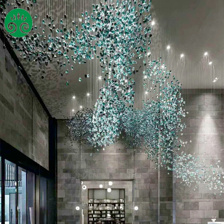 Customized Glass Special-shaped Lamp Gem Chandelier Hotel Project Lighting
