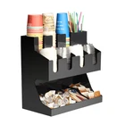 Made in China Coffee Counter Acrylic condiment Holder Coffee Cup and Lid Dispenser holder