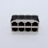 8 pin pcb jack dual row 4 female rj45 connector with shield
