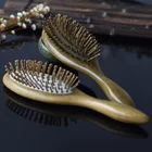 Green sandalwood carving comb wholesale airbag comb wave Hair brush