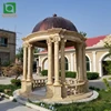 High quality yellow marble pavilion with strong columns and solid dome roof