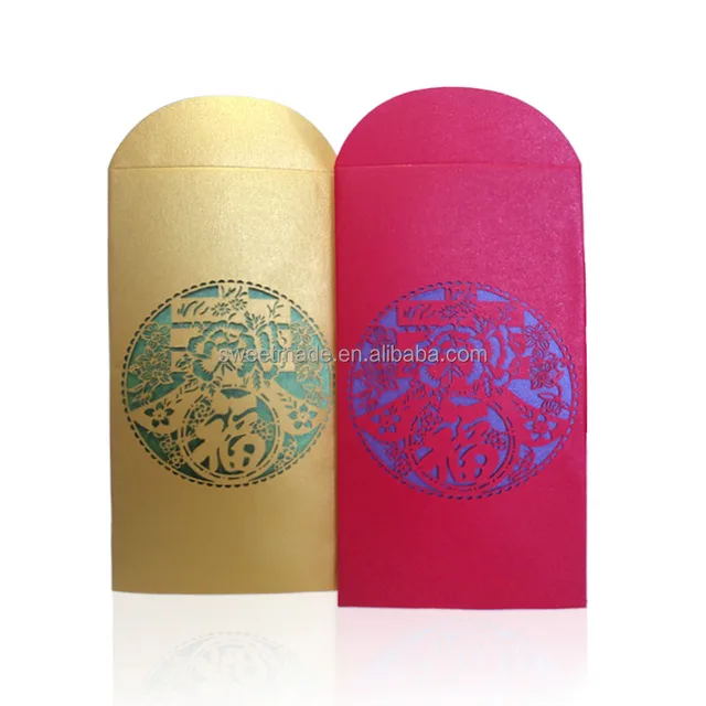 hot stamping designed chinese money packets wedding red
