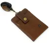 Retro Neck Wallet ID Badge Holder Lanyard Genuine Leather