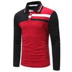 OEM custom men's long sleeve color combination sport polo shirt